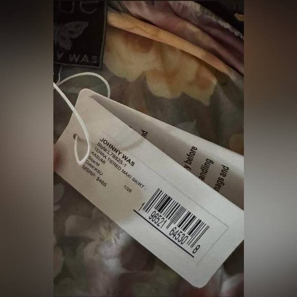 Johnny Was Silk Floral Skirt BNWT - Picture 5 of 5